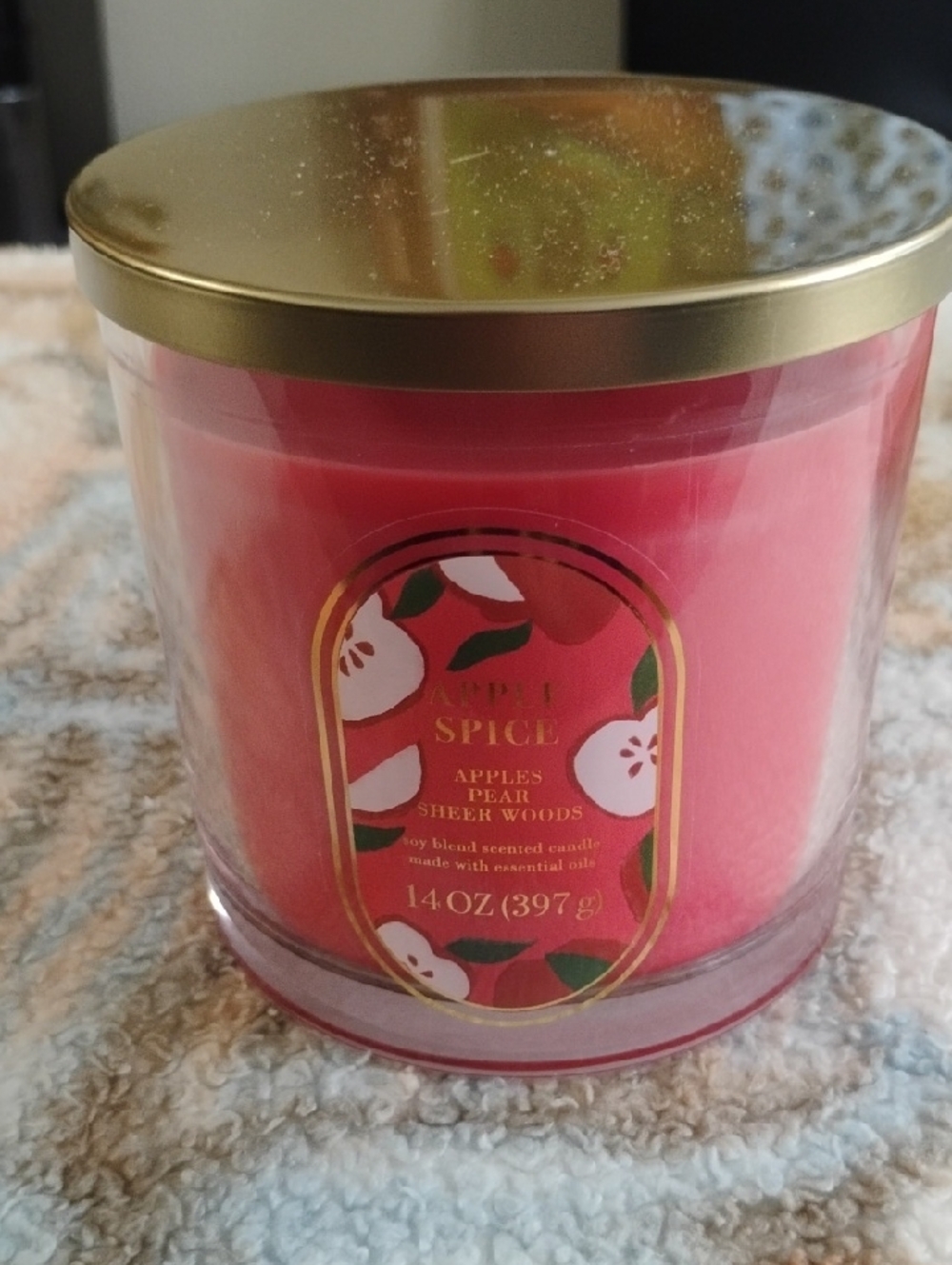 Apple Spice Scented Candle - Pink